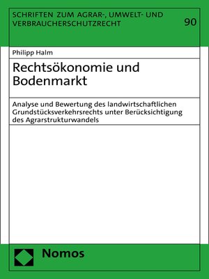 cover image of Rechtsökonomie und Bodenmarkt